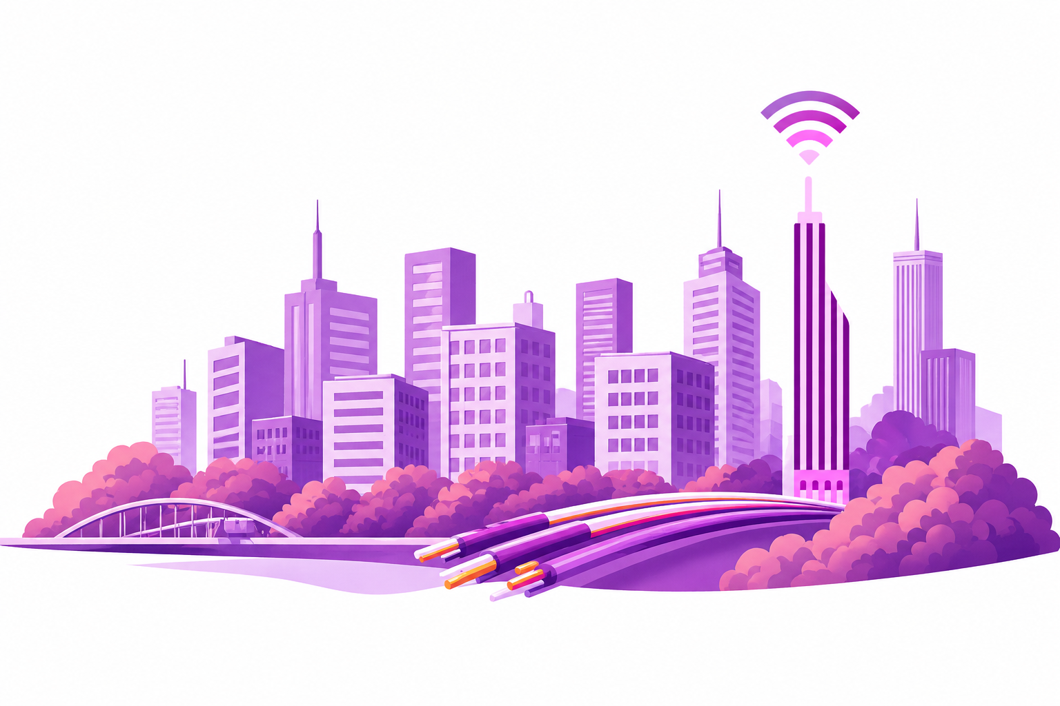 Smart city with fiber connectivity